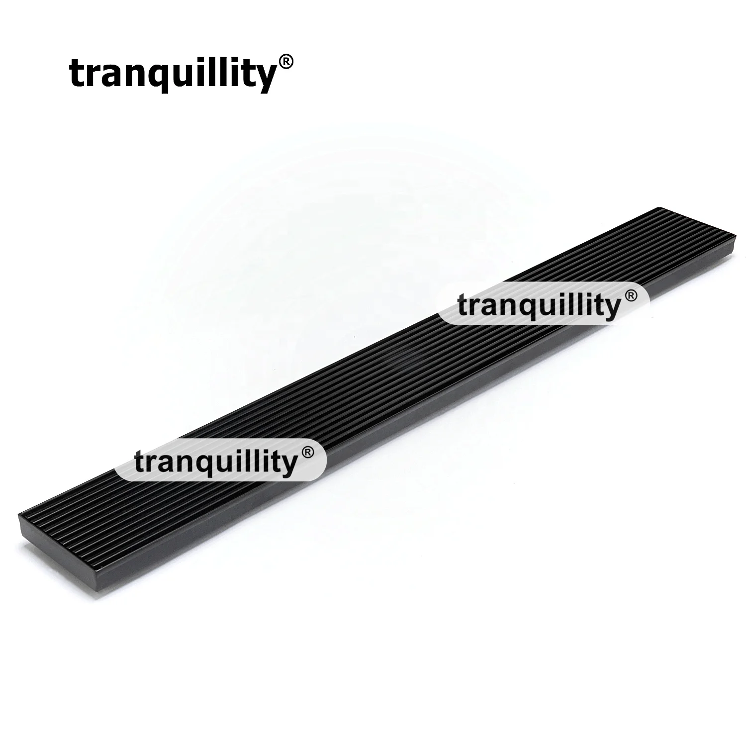 Matte Black Floor Drain Wedge Wire Shower Drain Bathroom Linear Channel Stainless Steel Drain Grate