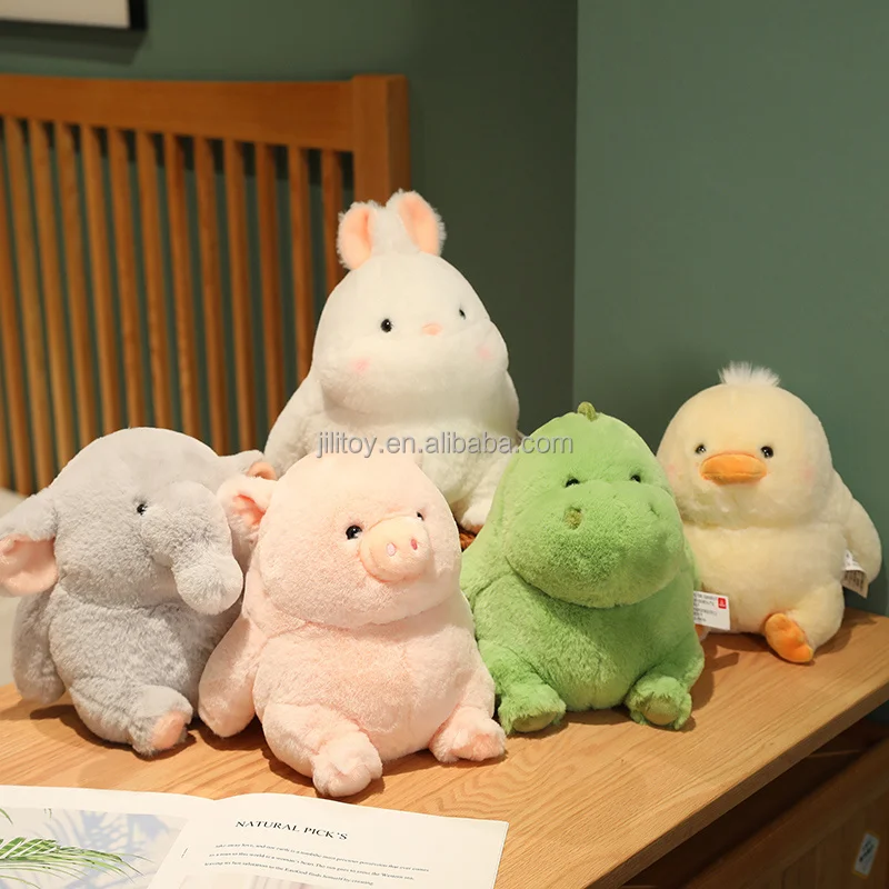 Custom chubby animal plush toy elephant bunny duck pig plush stuffed toy plush pillow gifts for friends
