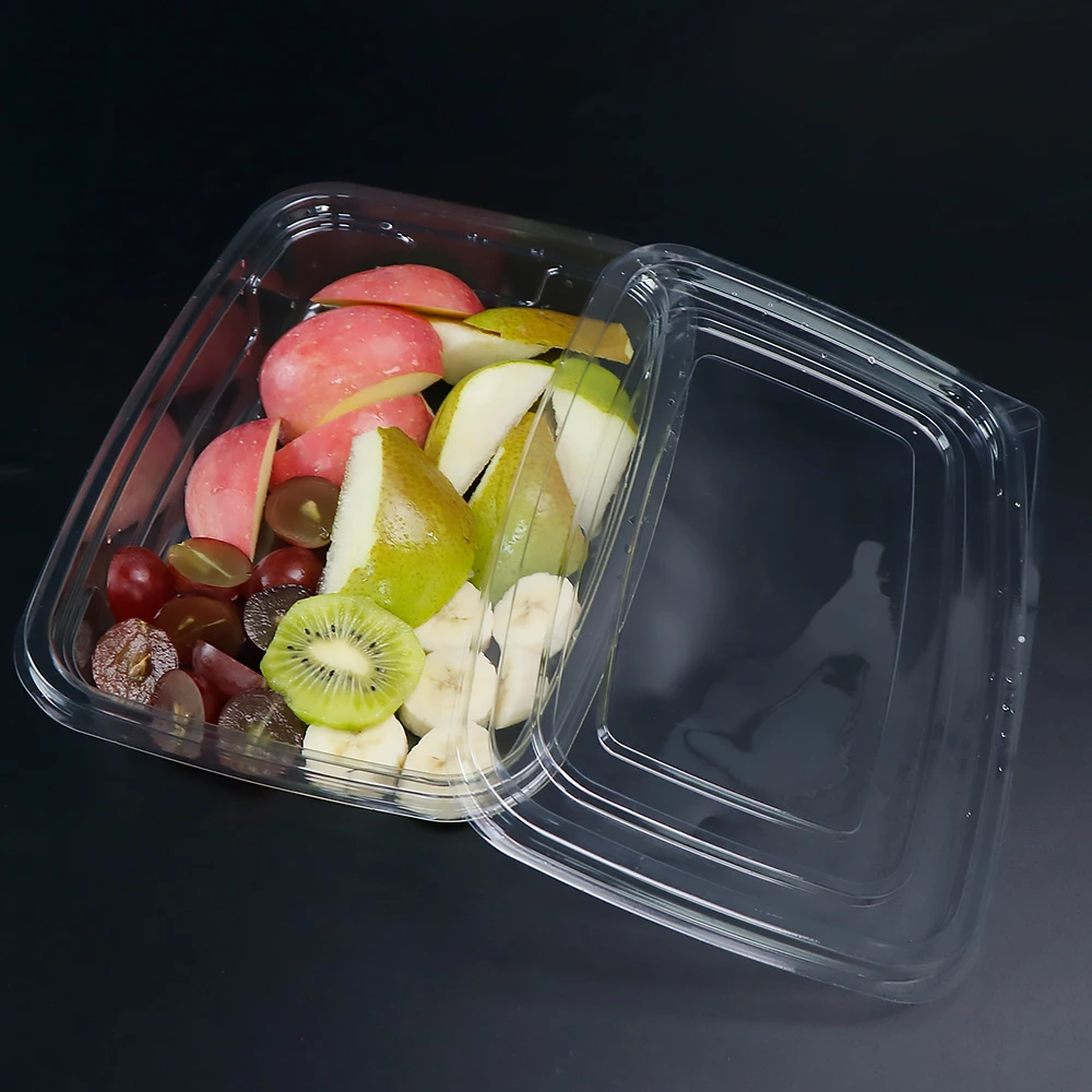 Transparent Pet Clamshell Packaging Fresh Cut Fruit Packing Box All-In-One Disposable Plastic Fresh Cut Fruit Salad Container