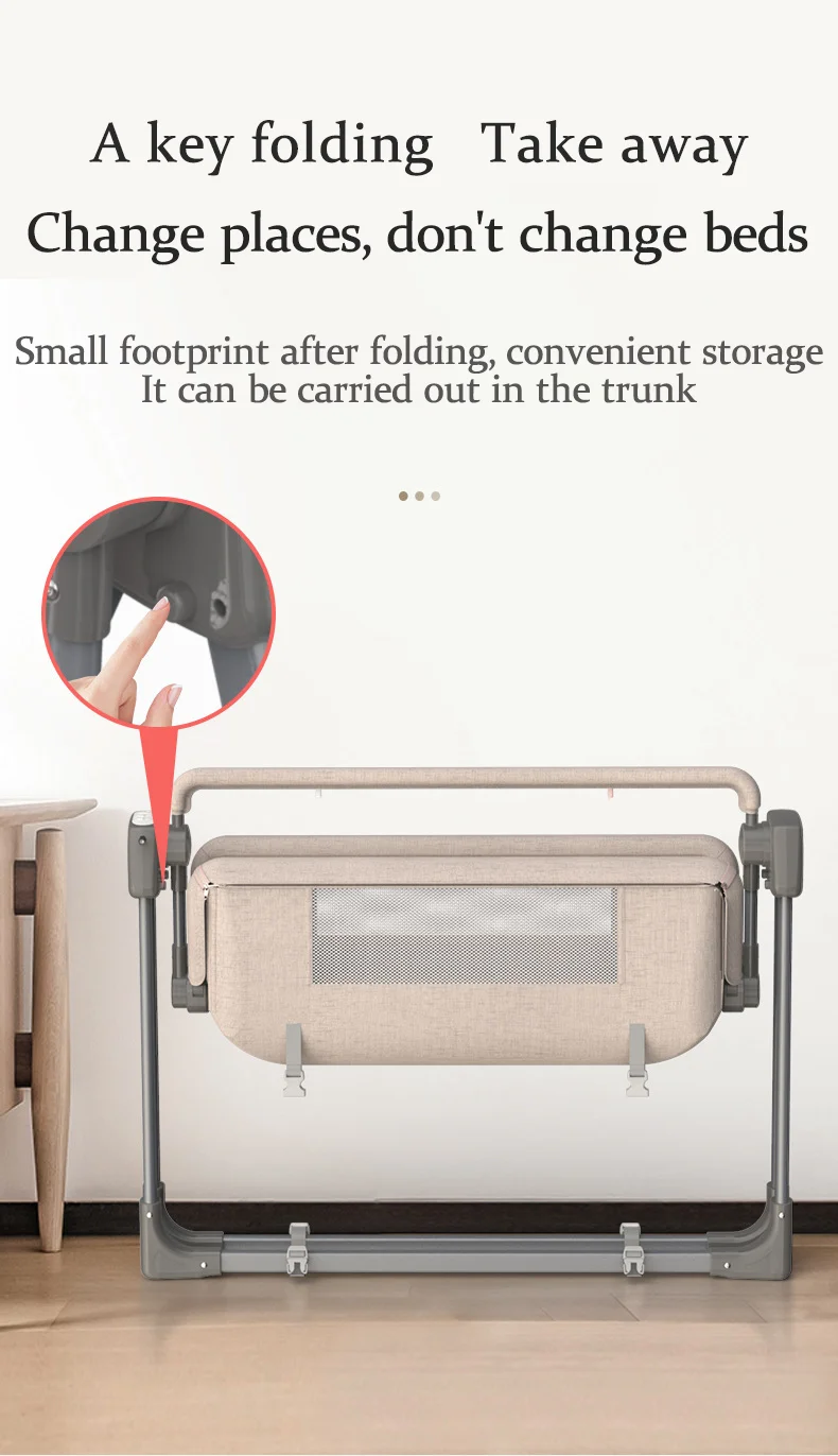 Good Quality New Born Baby Cribs For Swing  Baby Bed Electric Crib Automatic Swing Cradle