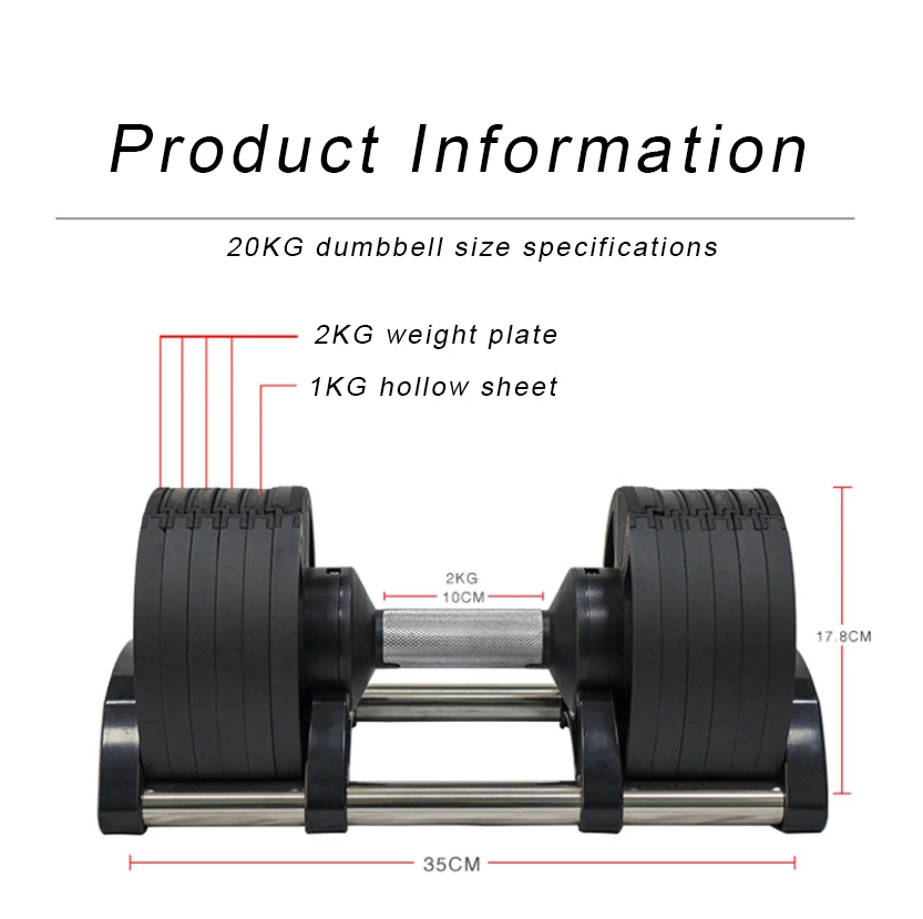 20kg Adjustable Dumbbell Set Home Use Gym Equipment Dumbbell Set