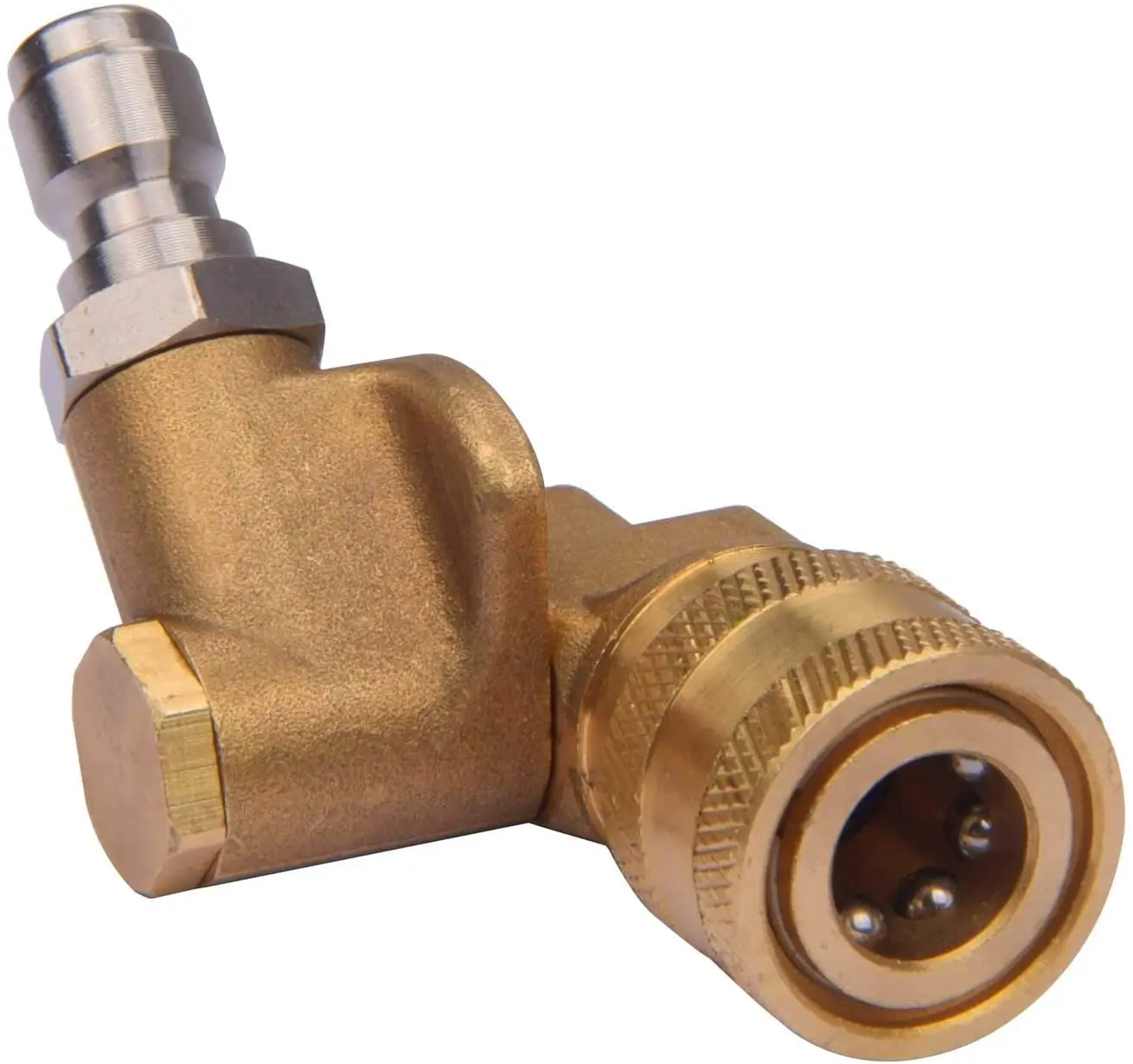 Quick Connecting Pivoting Coupler 180 Degree with 5 Angles for Pressure Washer Spray Nozzle Cleaning Hard to Reach Area 4500 PSI