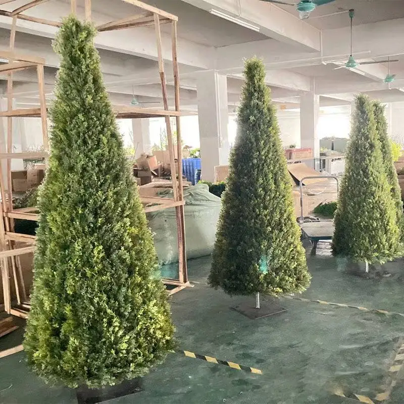 Оптовая цена кипарис высотой 1 2-3 5 м искусственная сосна для сада на открытом воздухе Рождественский Декор