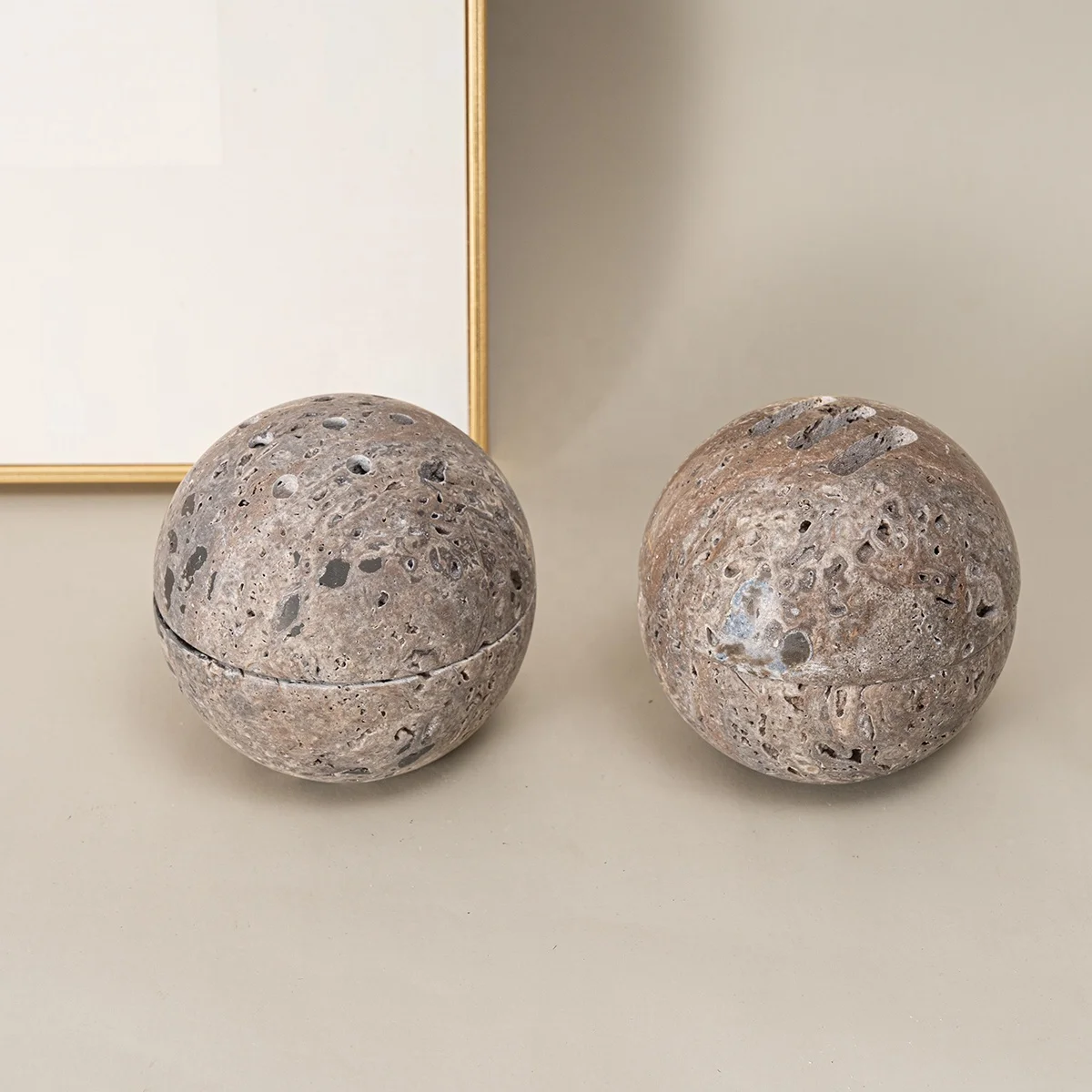 2023 Trends Home Decor Purple Travertine Incense Holder Marble Incense Burner Home Hotel Decoration Religious Round Ornament