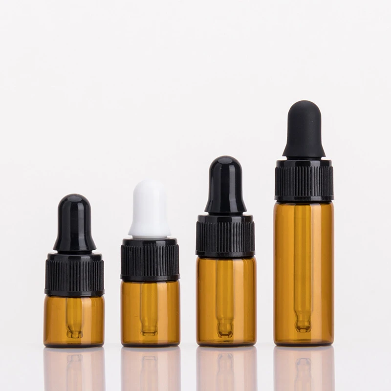 MINI amber 1ml 2ml 3ml 5ml glass dropper bottle with dropper for essential oil