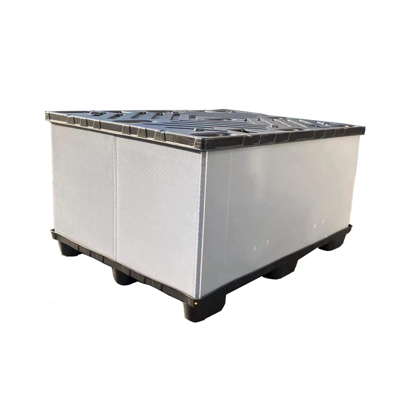 Good Quality Cheap Gray Plastic Pallet Box with HDPE  pallet and lid PP Sleeve