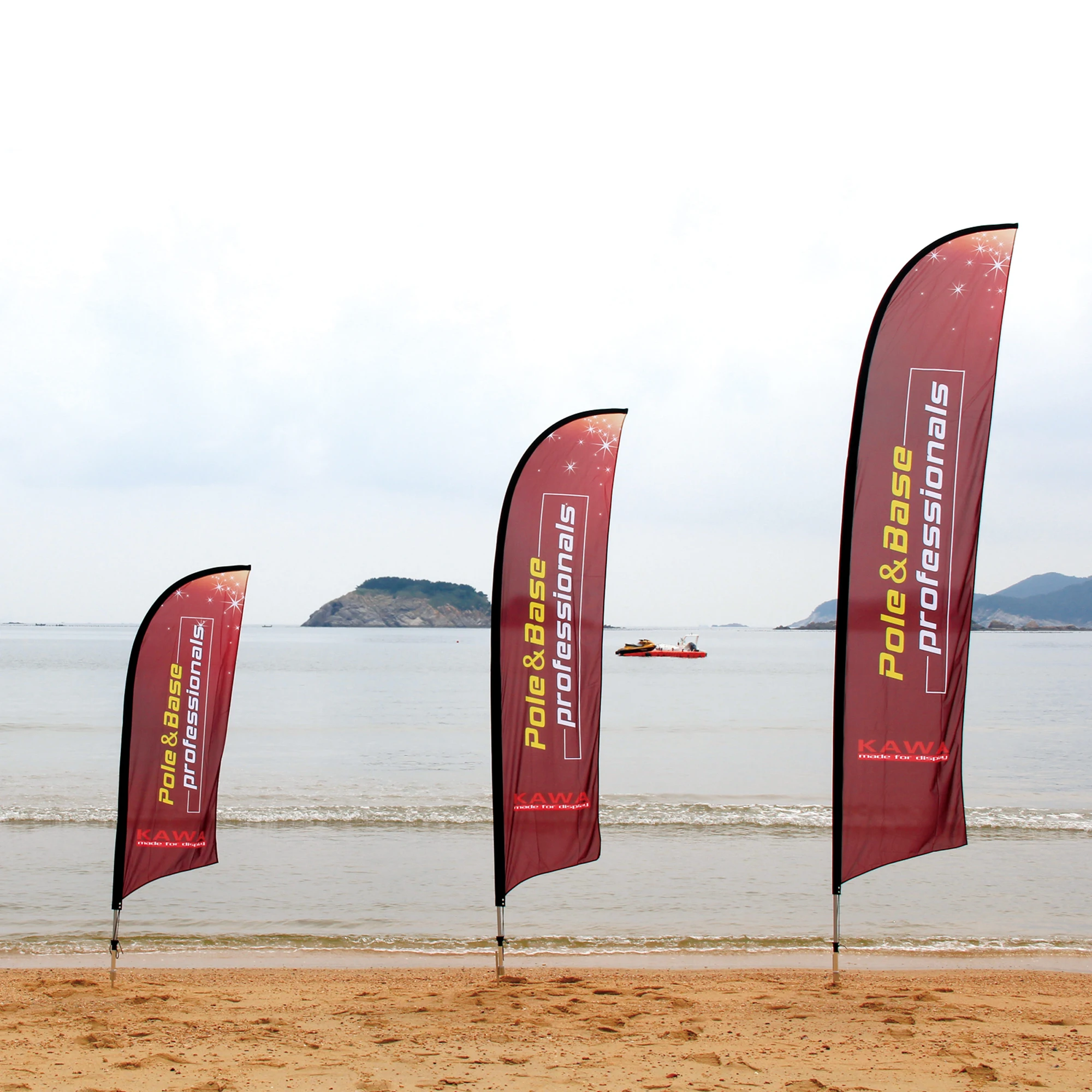 Customized Decorate Fast Produce Wholesales business Promotional Advertising Tear Drop Beach Feather Flag