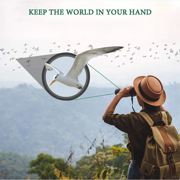 300X25 HD Powerful Binoculars 50000M Long Range Binoculars BAK4 FMC Optics Mini Telescope for Hunting Camping Outdoor Sports