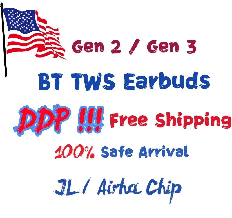 USA Warehouse Free Shipping Original Logo Airs 2 Valid Serial Number TWS 1:1 Air 2 Gen 2 Earphone Wireless Earbuds