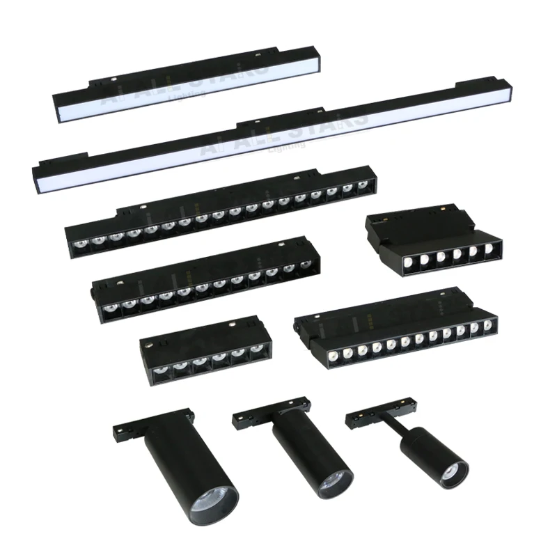 New Design COB LED Track Light Surface Mounted Recessed Magnet Rail Lighting 48V Moveable Linear Magnetic Track Light System