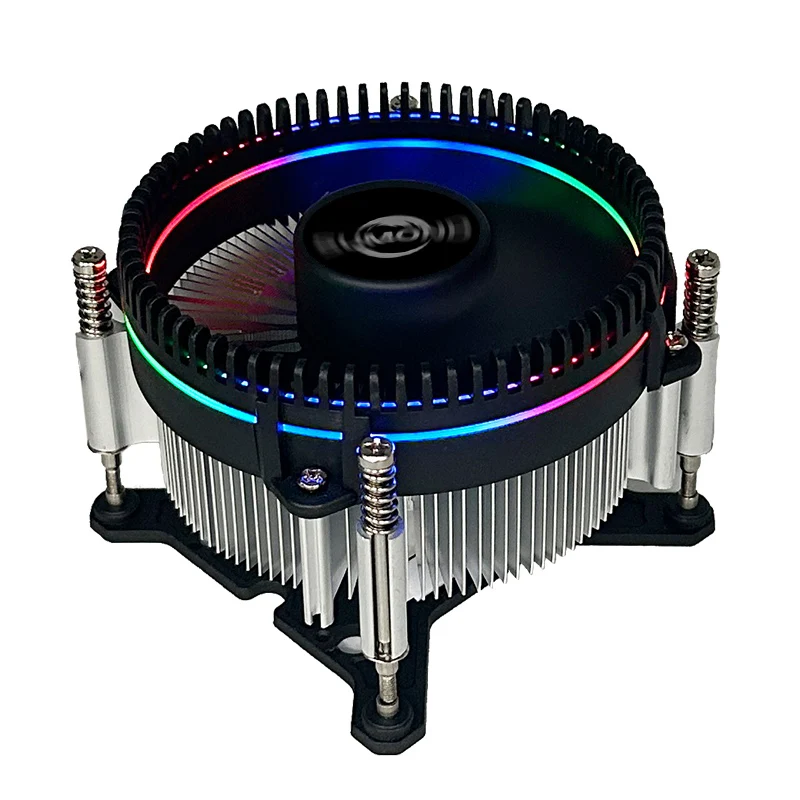 1U copper core down pressure CPU heat sink with 50mm height supporting 17XX ITX silent fan 4Pin