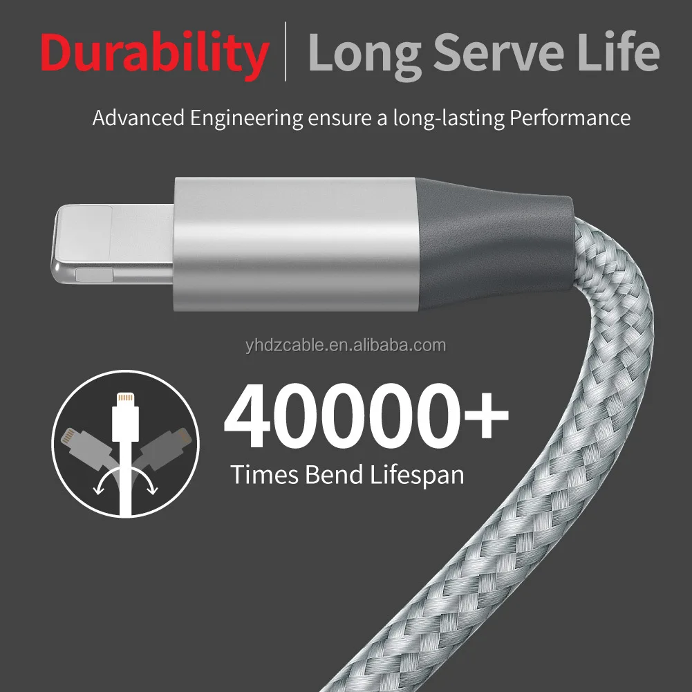 OEM ODM free custom logo Nylon braided 3FT 6FT 10FT 25CM quick charge cable for iPhone 5 6 7 USB synch transfer charging cable