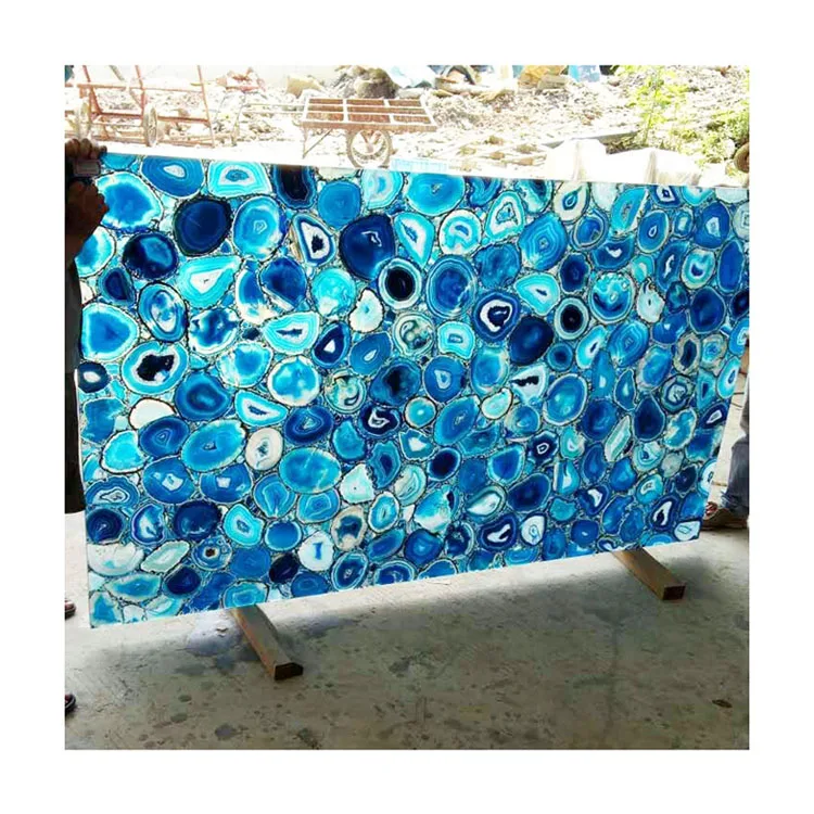 Custom Semi Precious Stone Slab Polished Tiger Eye Agate Decorative Wall Panels