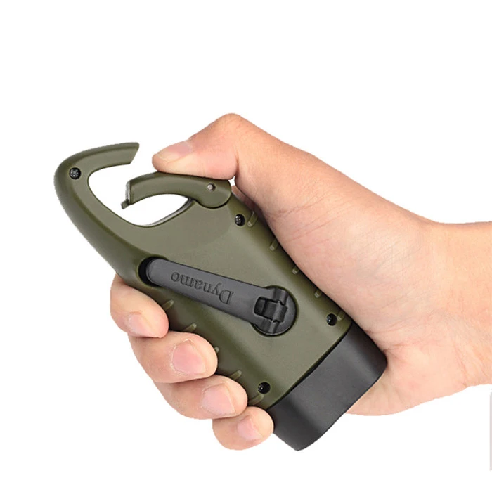 Hand Crank Solar powered Flashlight Outdoor Rechargeable Dynamo flashlight Survival torch lamp