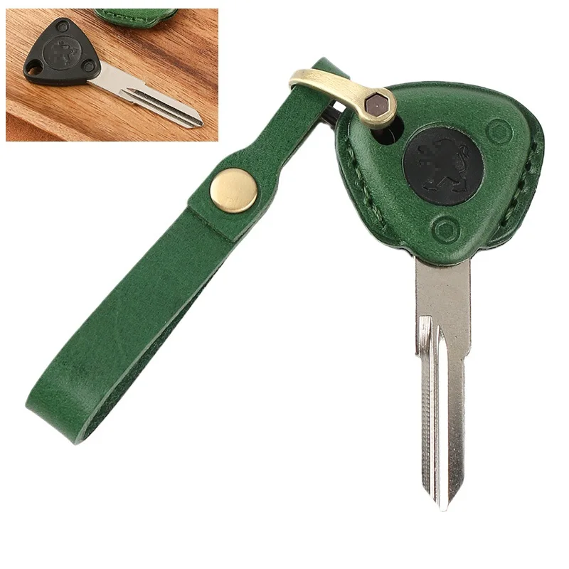 Genuine Leather Key Case cover For Peugeot Django 150 Motor Motorcycle KeyRing key cover accessory