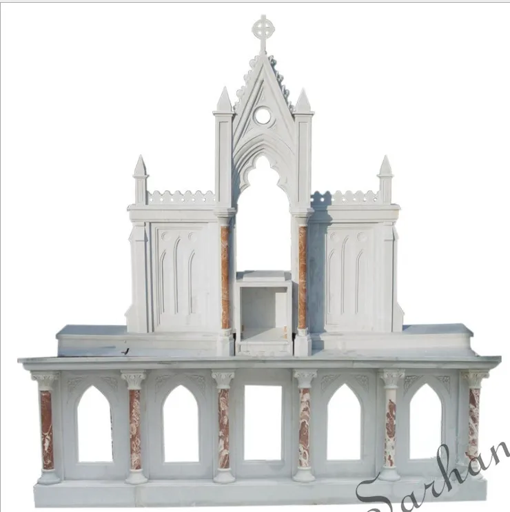 Antique White Marble Altar Table for church