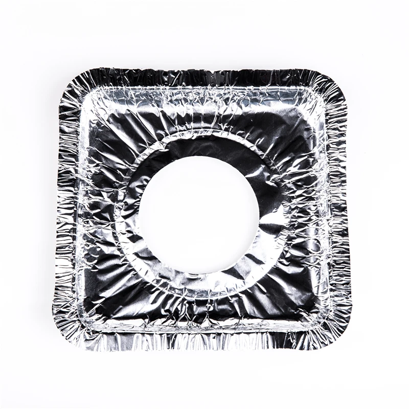 Heavy duty wholesale America Japan kitchen use disposable cooking burner gas stove burner cover square aluminum foil bib liner