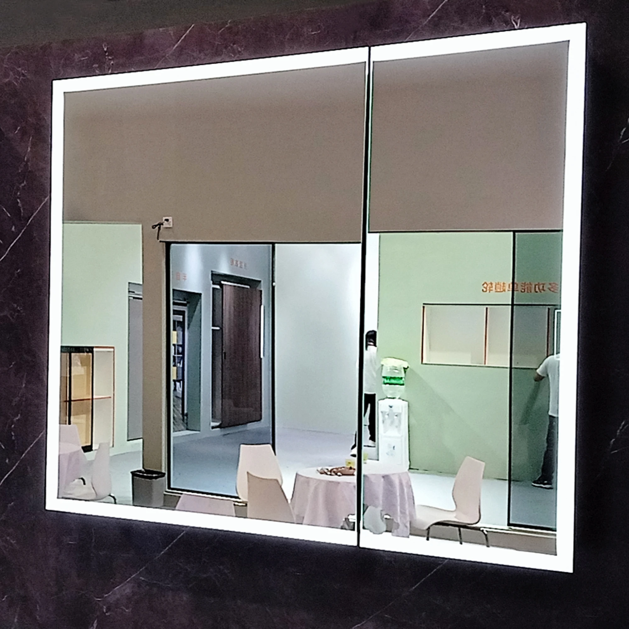 Modern family bathroom aluminum smart LED motion sensor mirrored bathroom mirror cabinet for bathroom