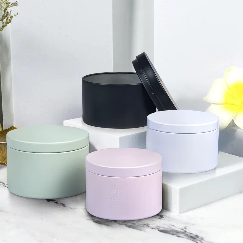 Factory Metal Tins Box For 16 Oz Candle 8Oz Black Candle Tins Can Custom Paint Tin Can For 4 Oz Candles Packaging Tinplate Case