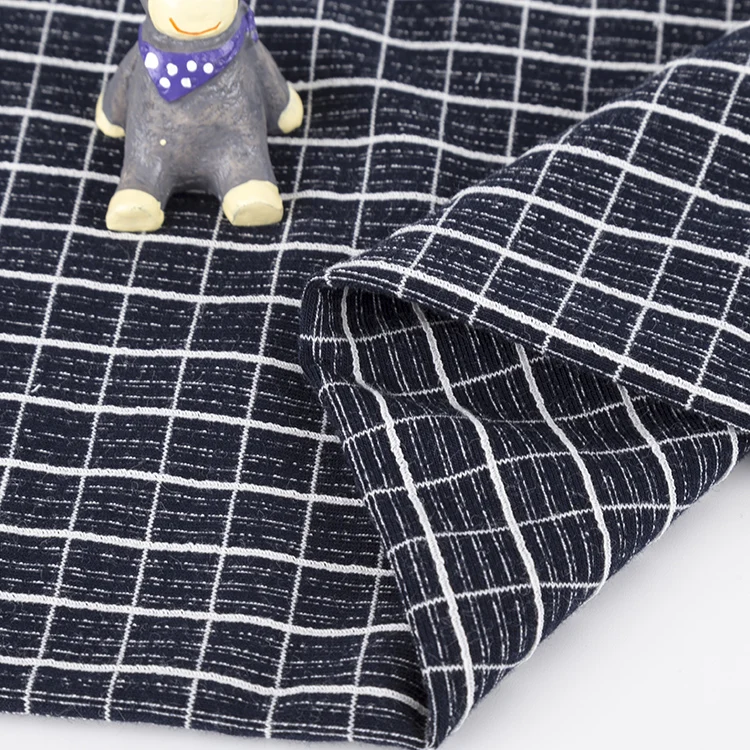 
Manufacturer plaid fabric knitting soft plaid stretch fabric pyjama trousers cotton yarn dyed fabric 
