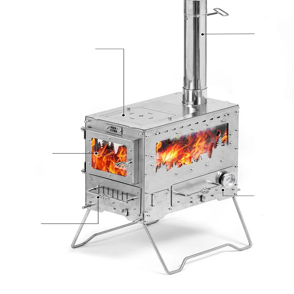 Camping Multi Function All In One Pellet Wood Stove With Wood Oven Pellet Burning