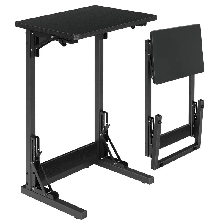Wholesale Folding C Shaped Side Tables, HOOBRO Brand Extendable C Shape End Table, Expandable Couch TV Tray for Bedroom