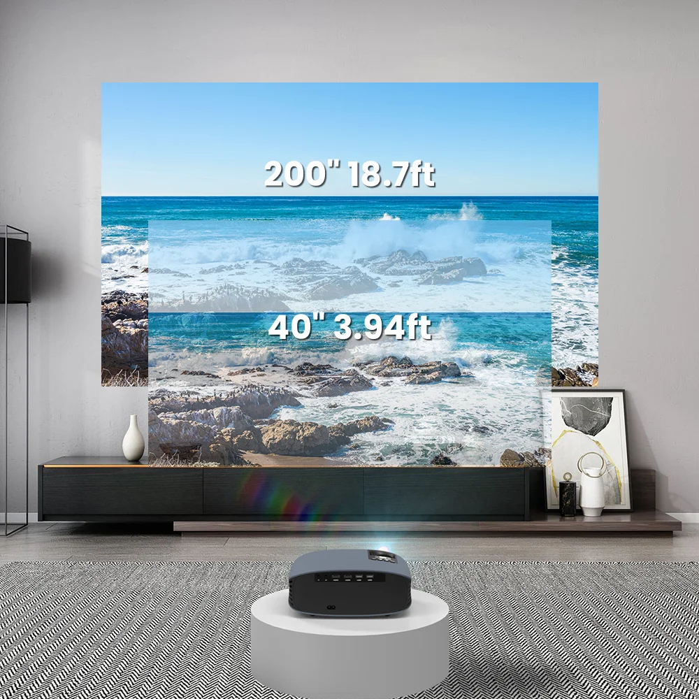 High Quality Android 23 languages Mobile Phone Home Theater House 4D Keystone Correction Connector TV 1080P Support 4K Projector