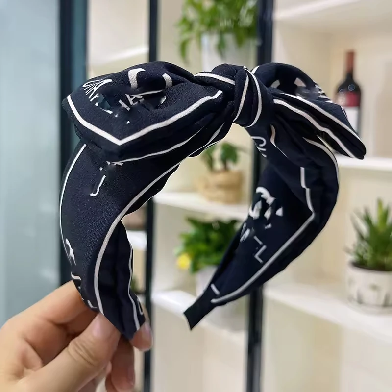 Luxury Designer Elastic Bowknot Hair Hoop Tying Fabric Headband Decoration Fashion C Brand Designer Headbands For Women