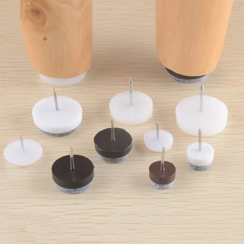 Hot Sales Chair Table Feet Nails Furniture Leg Pads Plastic Glide Skid Floor Protector Noise Reduce Home Decor Small Box Modern