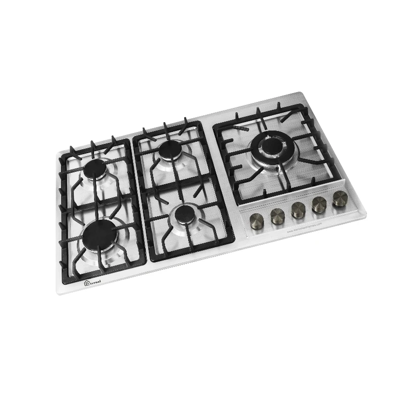 Well home appliance propane methane available used gas cooktop corner 5 burner gas stove hob