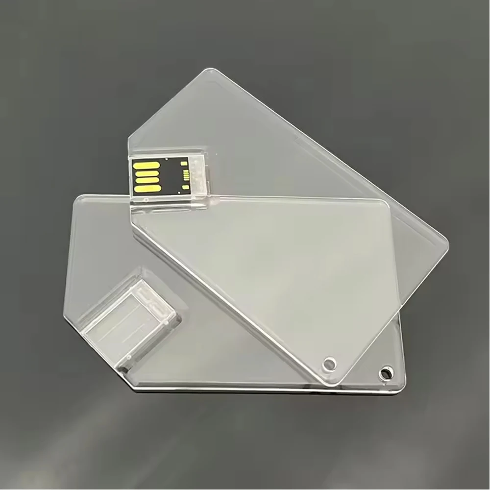 Waterproof Transparent Credit Card USB Flash Drive Custom Logo Business Card Pendrive for Promotional Gifts USB Memory Stick