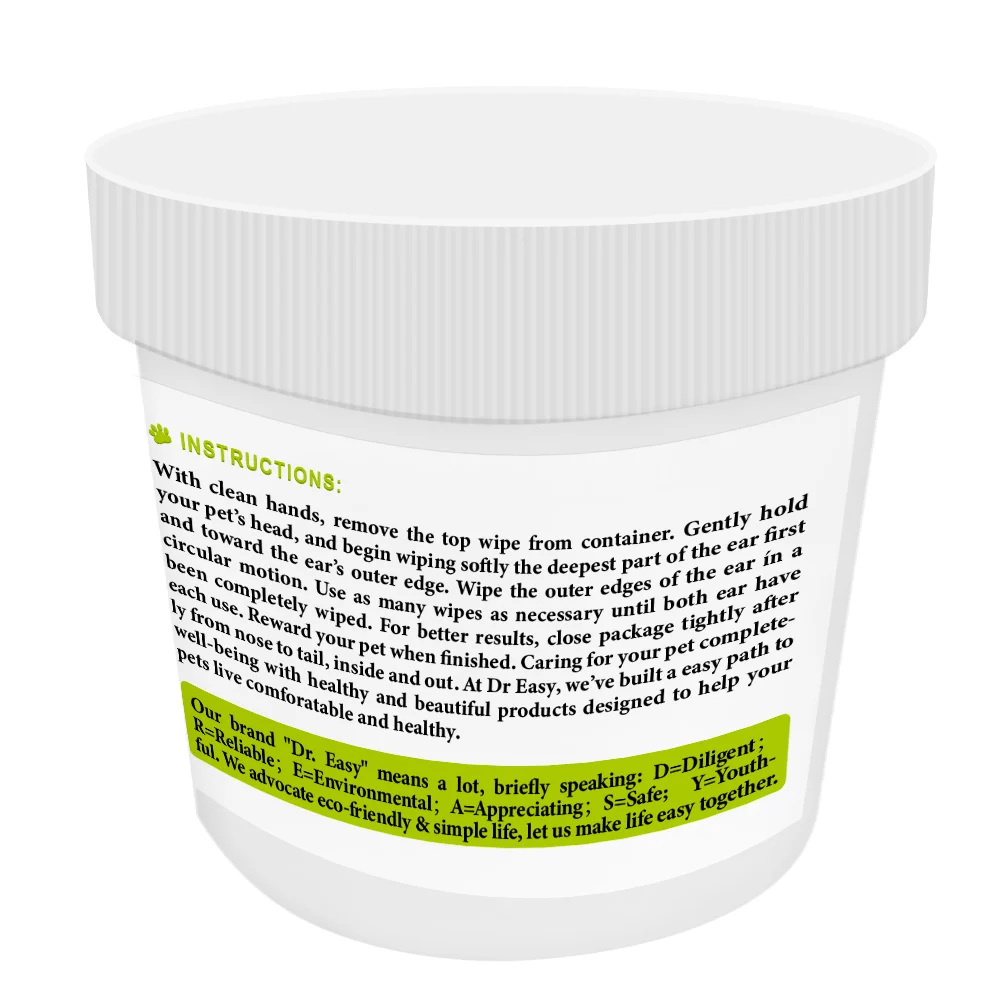 All purpose Organic Biodegradable Tissue Pet Wipes Paw Ear Eye for Cat Puppy Dog