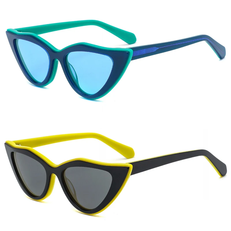Роскошные модные ацетатные поляризационные женские солнцезащитные очки «кошачий глаз» 2023, модные мужские солнцезащитные очки с пользовательским логотипом
