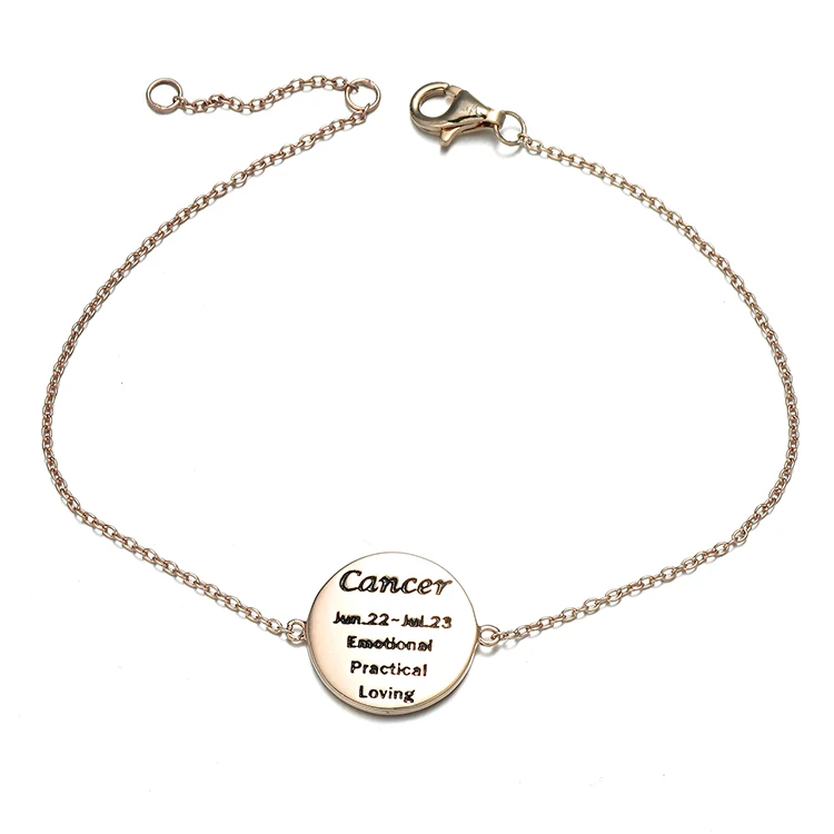 
Trending Gift Jewelry 12 Zodiac Sign Cancer Constellations Gold Plating Silver Necklace 
