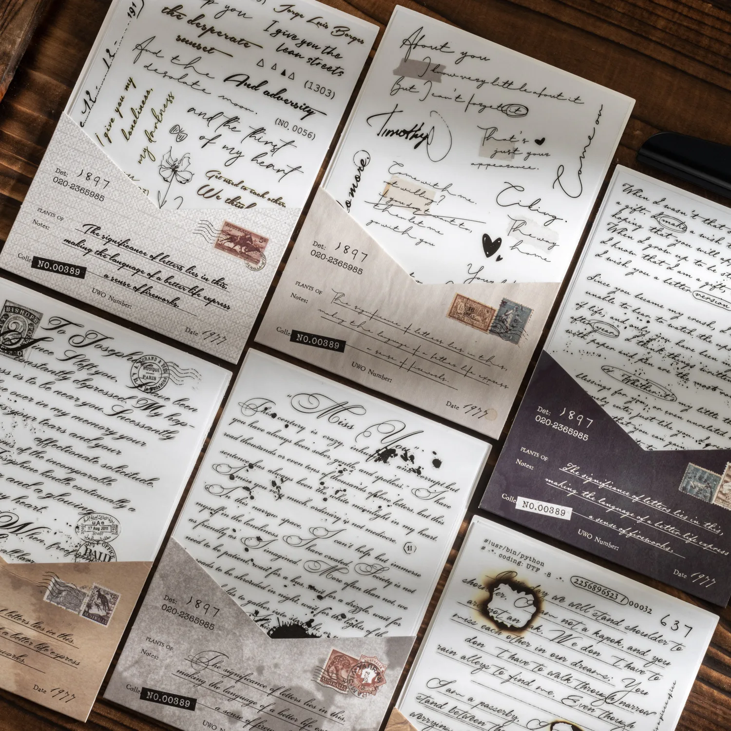 2pcs/pack Transfer Stickers One Page Love Letter Series English Handbook Decoration Material