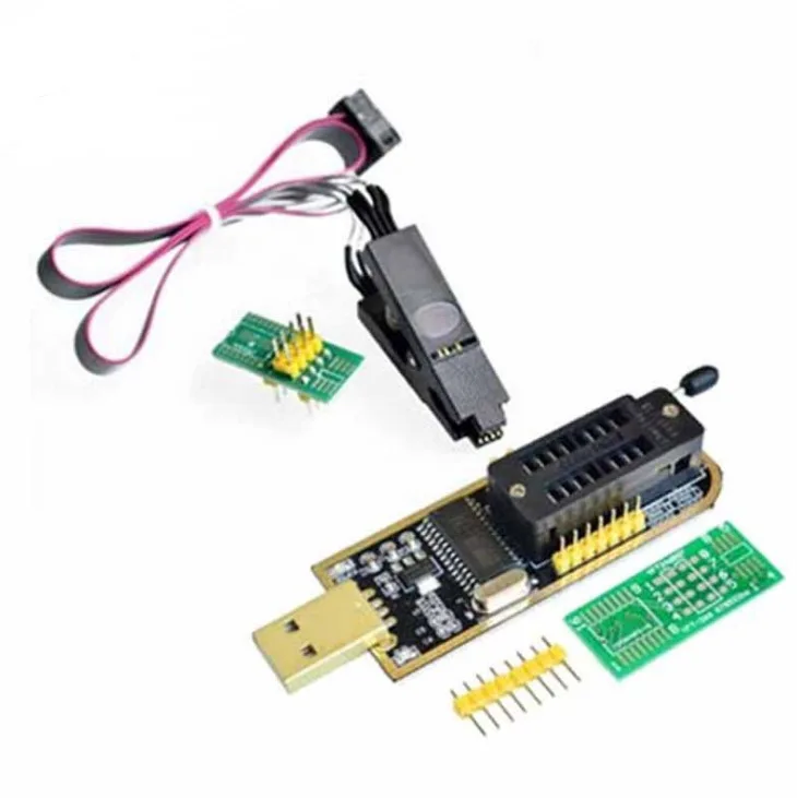 Тирантный золотистый USB-программатор завода материнской платы CH341A + тестовый зажим SOP8 ДЛЯ