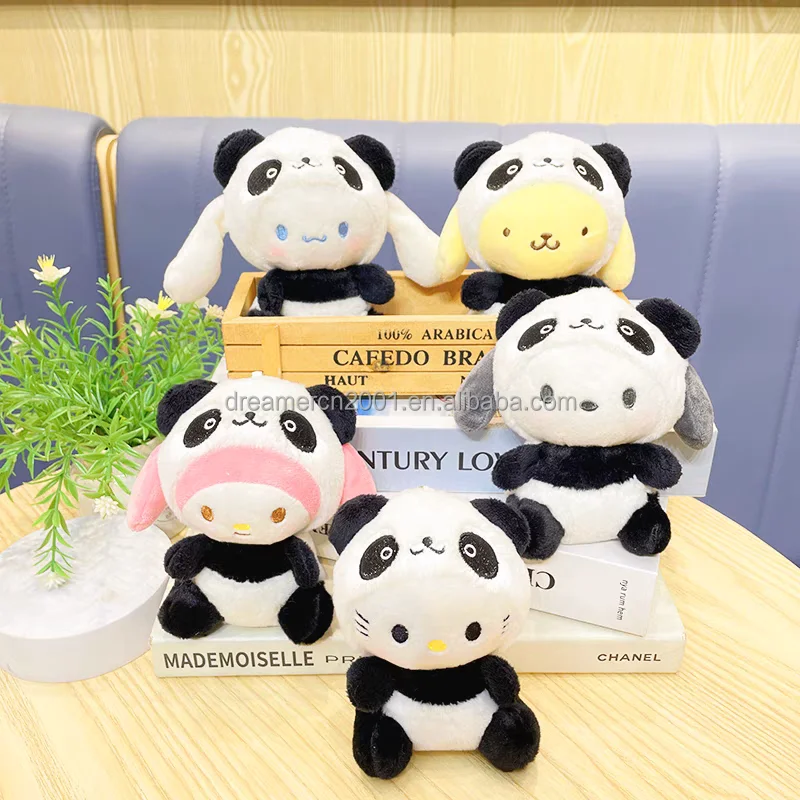 2024 Cute Panda Plush Pendant Keychain Japanese Plush Melody Keyring Accessories