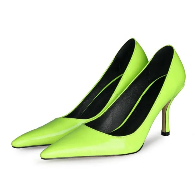 Candy Color Women Thin Heel Dress Shoes Fashion Design Slip On Pointed Toe Concise Office Lady Shoes Big Size 45