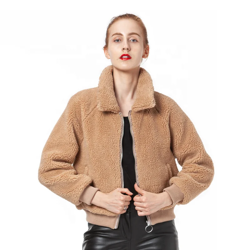 Ladies Soft Teddy  2021 Jacket Women Fall Fleece Jackets Coat Fuzzy Sherpa  Casual Zipper For Women