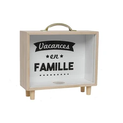 High quality log color desktop with shadow box frame bedroom porch nordic wood piggy bank