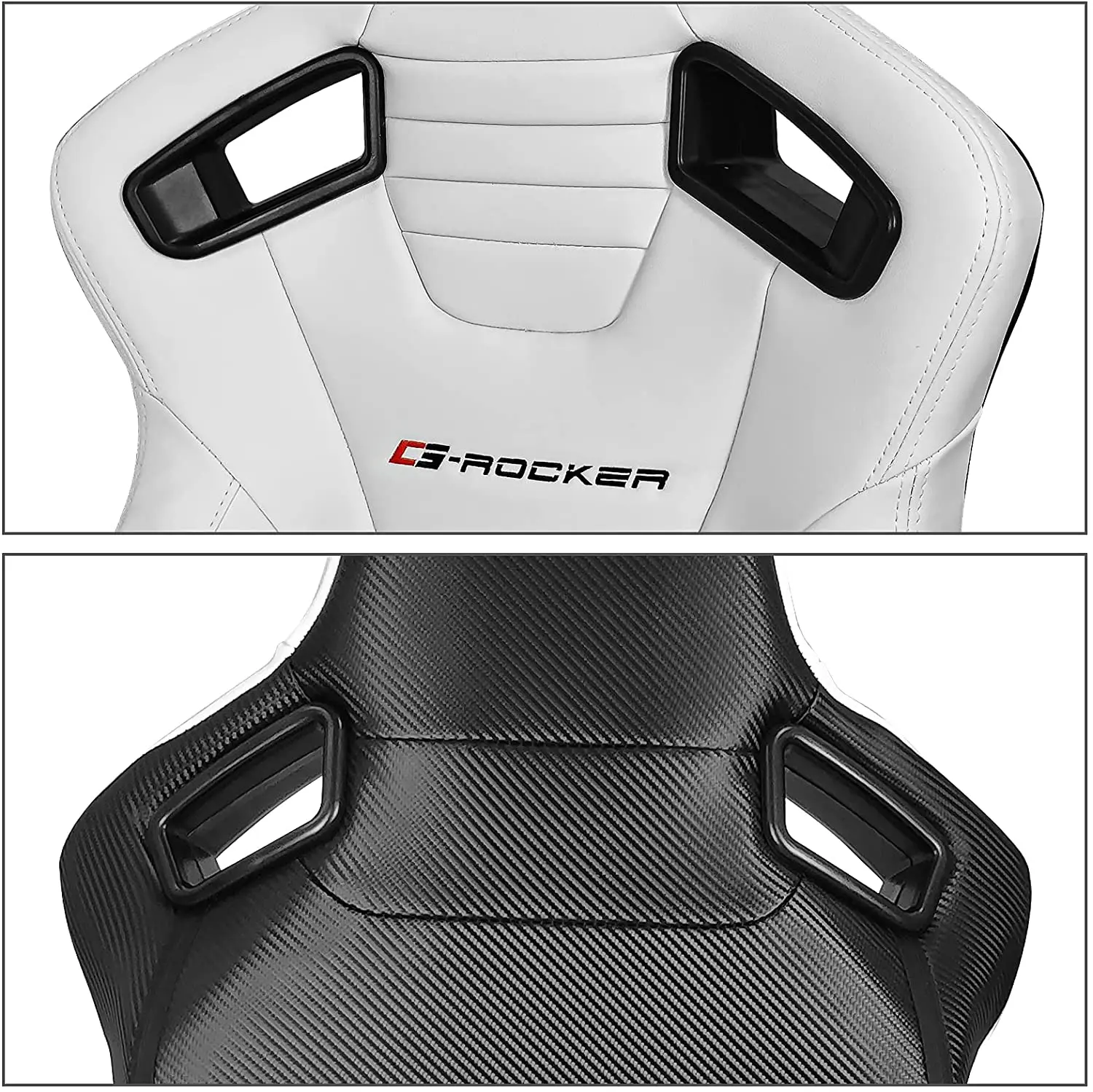 Jiabeir Universal Recaro White PVC Leather With Double Slider Bucket Racing Seats