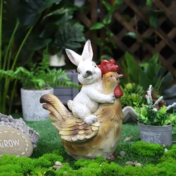 Redeco New Arrival Wholesale Garden Rabbit Statue Magnesia Crafts  Easter Bunny Magnesium oxide Crafts