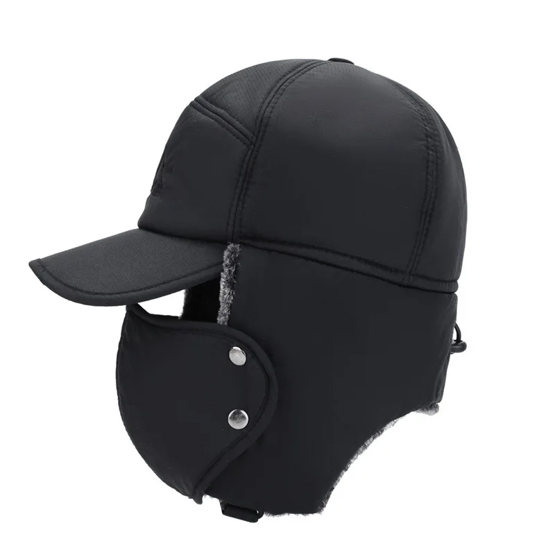 Waterproof Cycling Ear Protection Earflap Soft Thicken Ski Mask Cashmere Wool Winter Cap for Men Hats Warm Balaclava Beanie Hat