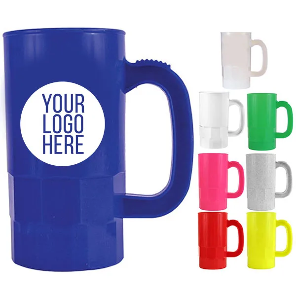 14 oz Reusable BPA free PP drink cup Personalized Plastic Beer Mug beer stein with handle