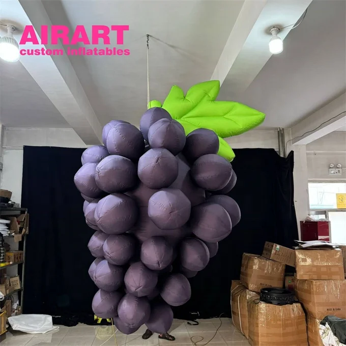 Event decoration Inflatable fruit grape models customized, purple inflatable grape for the event