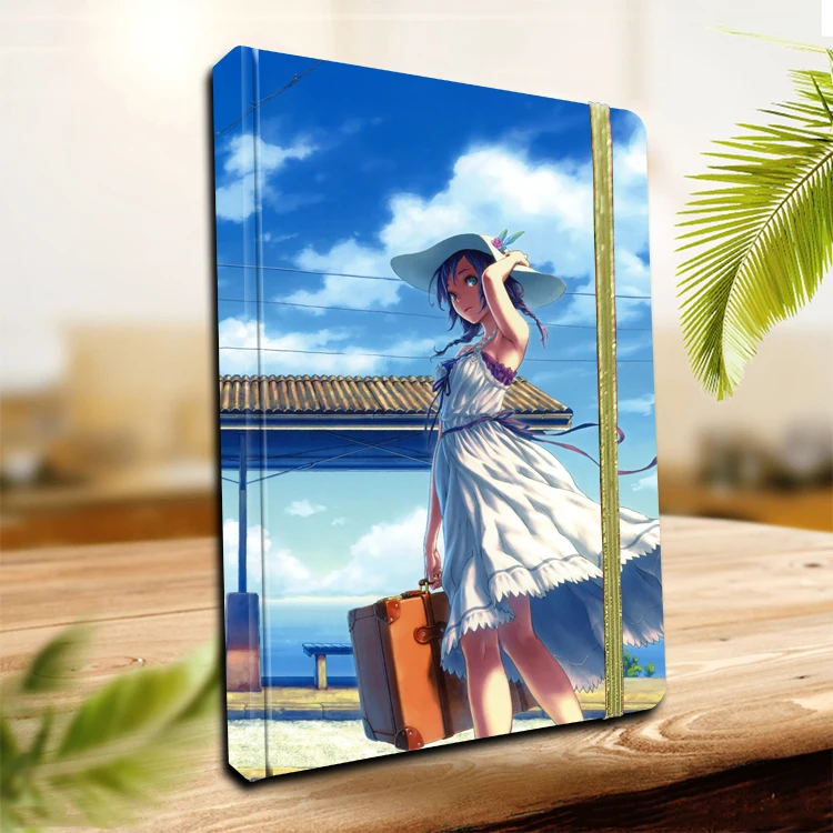 Cartoon Student A5 Anime Paper cute notebook with elastic band