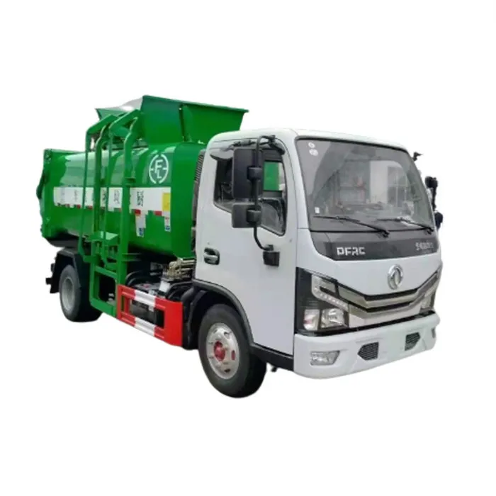 Dongfeng round tank hydraulic lifting kitchen garbage truck