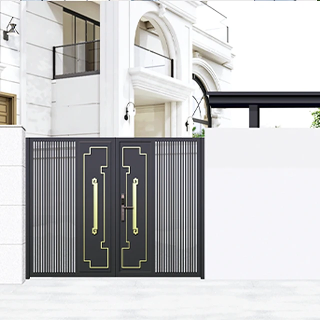 High-quality front fence and gates designs for house swing gate automation aluminum gate