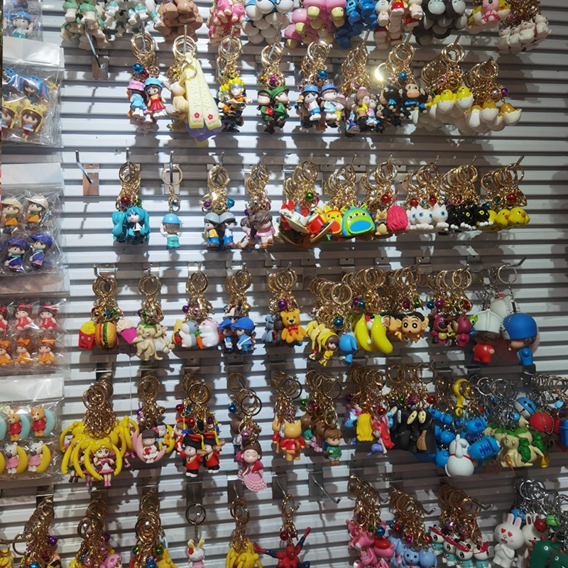 Creative Cartoon PVC Keychain Pendants Charms Keyring Chain Color Bear Dinosaur Duck Rabbit Frog Keychains