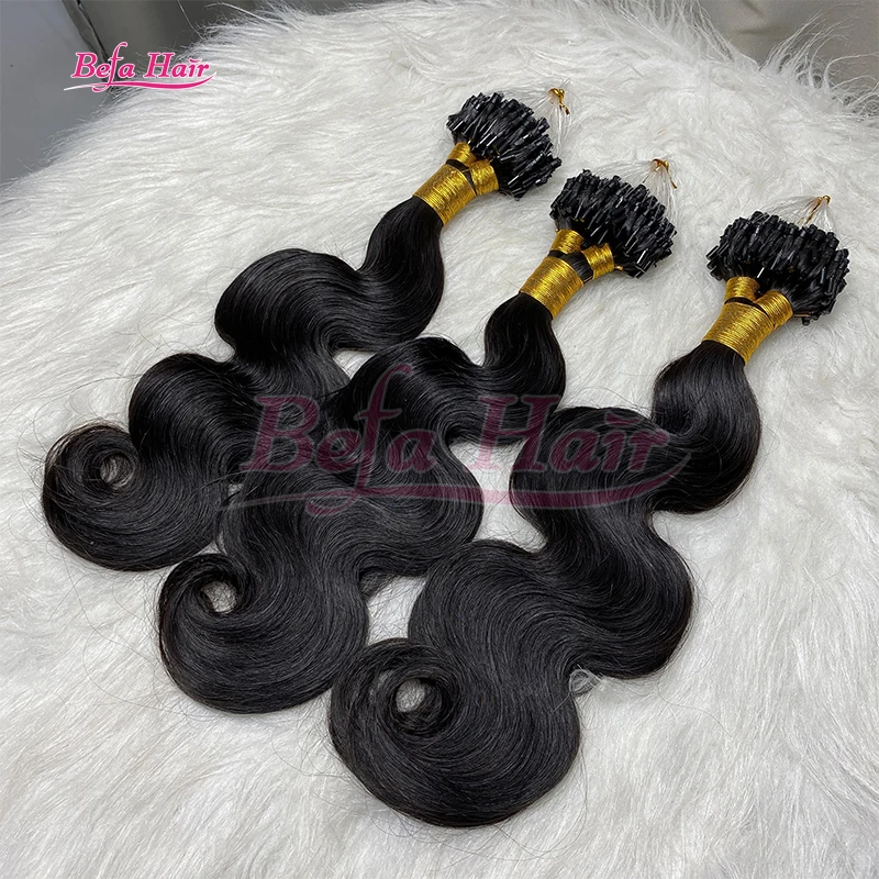 Raw Single Donor Keratin Hair Permanent Extensions Best Micro Rings and Micro Links Extensions